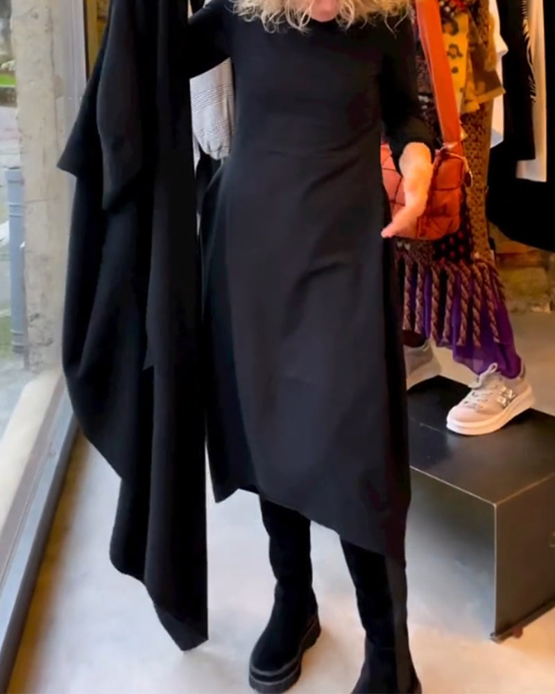 Cla - Robe Noire Midi Avec Poches