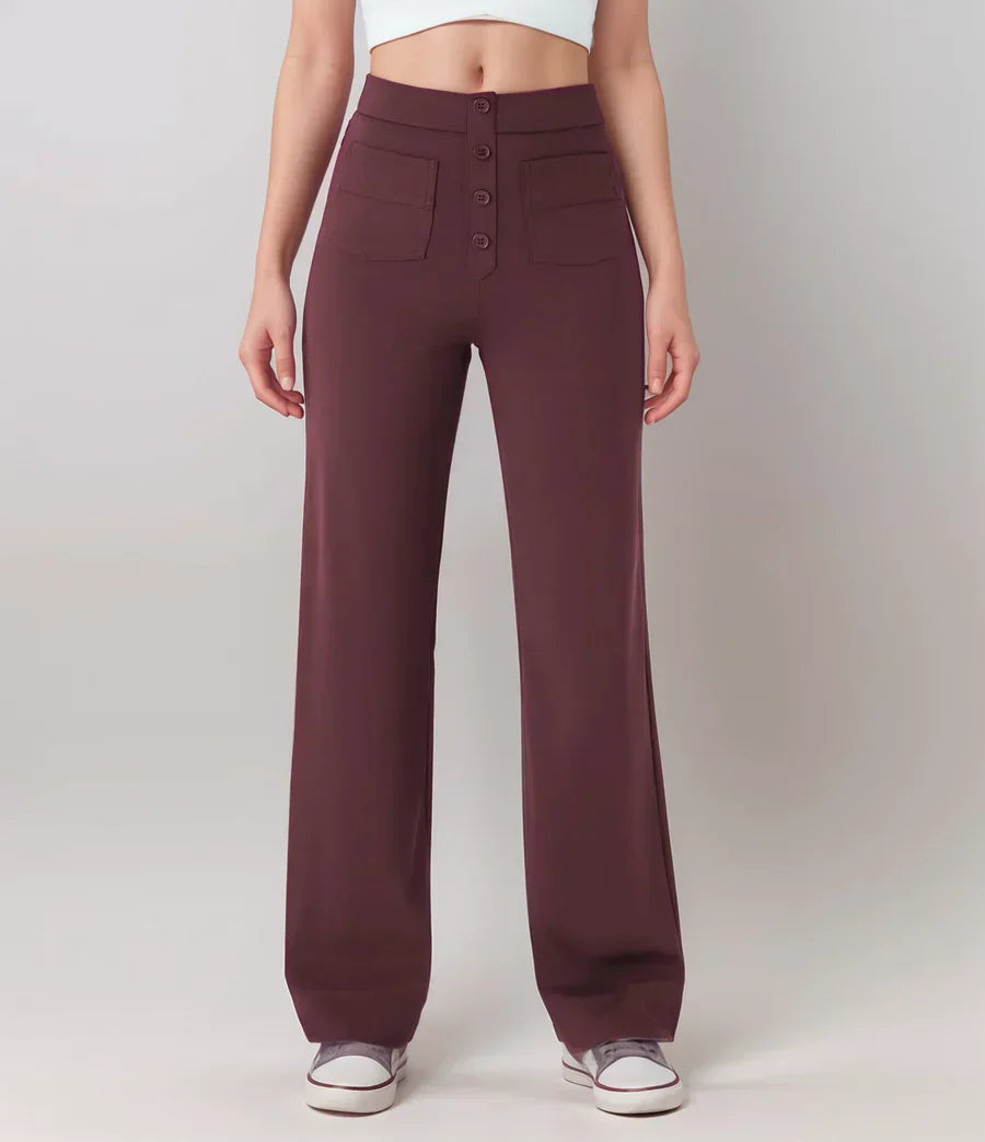 Elke - Pantalon élastique Taille Haute