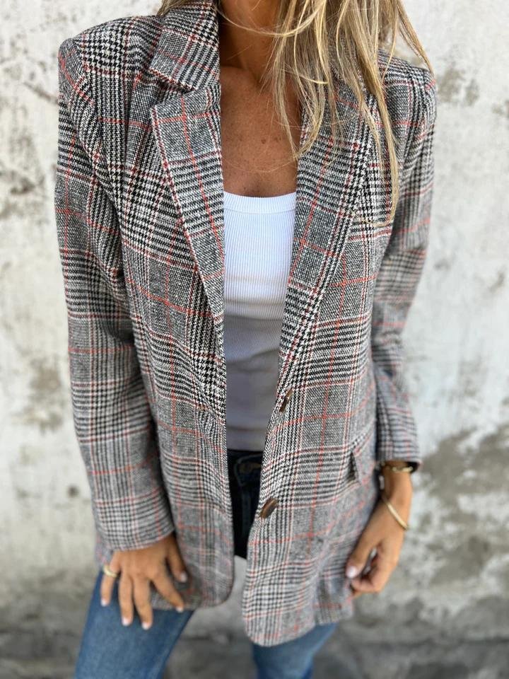 Elaina - Blazer à Carreaux Elégant Pour l'hiver