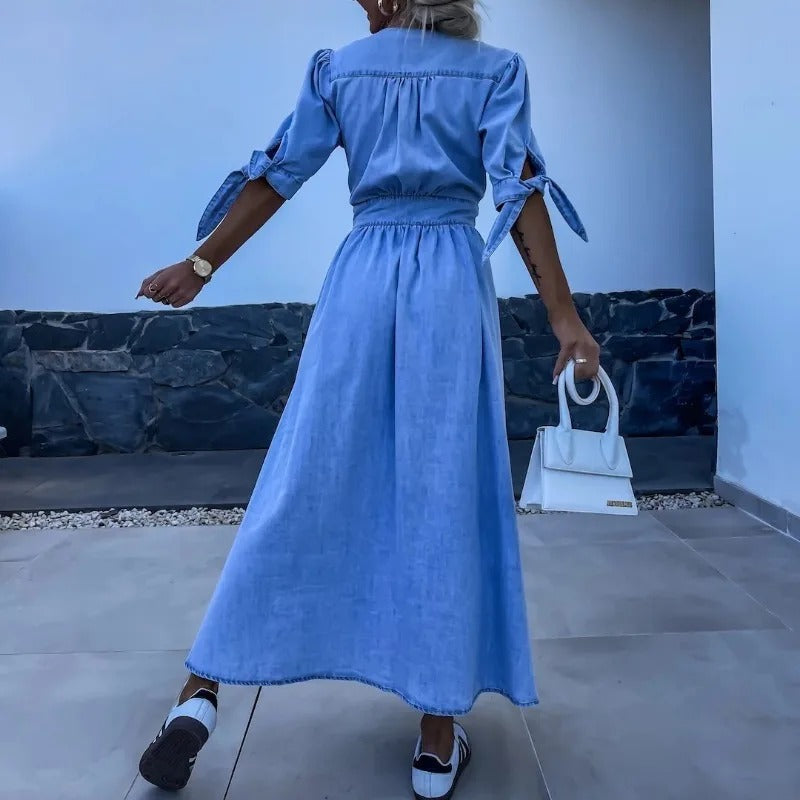 Filina - Robe en Jean Rayé