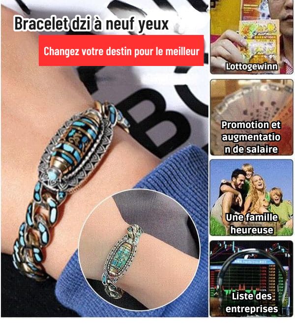 DziVana - Bracelet Dzi Avec Mantra à Six Caractères En Turquoise