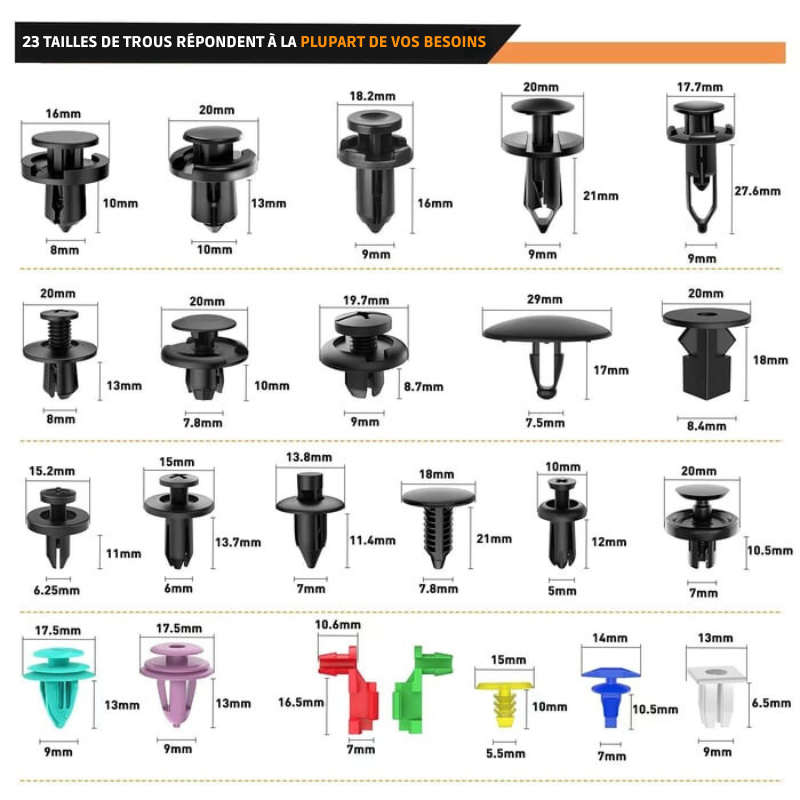 ClipMaster - 725 Clips De Retenue Pour Voiture Et Extracteur De Fixations