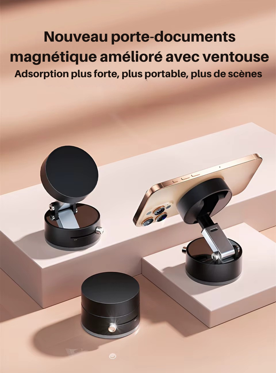 HoldEase - Support Magnétique Pliable Pour Téléphone Portable