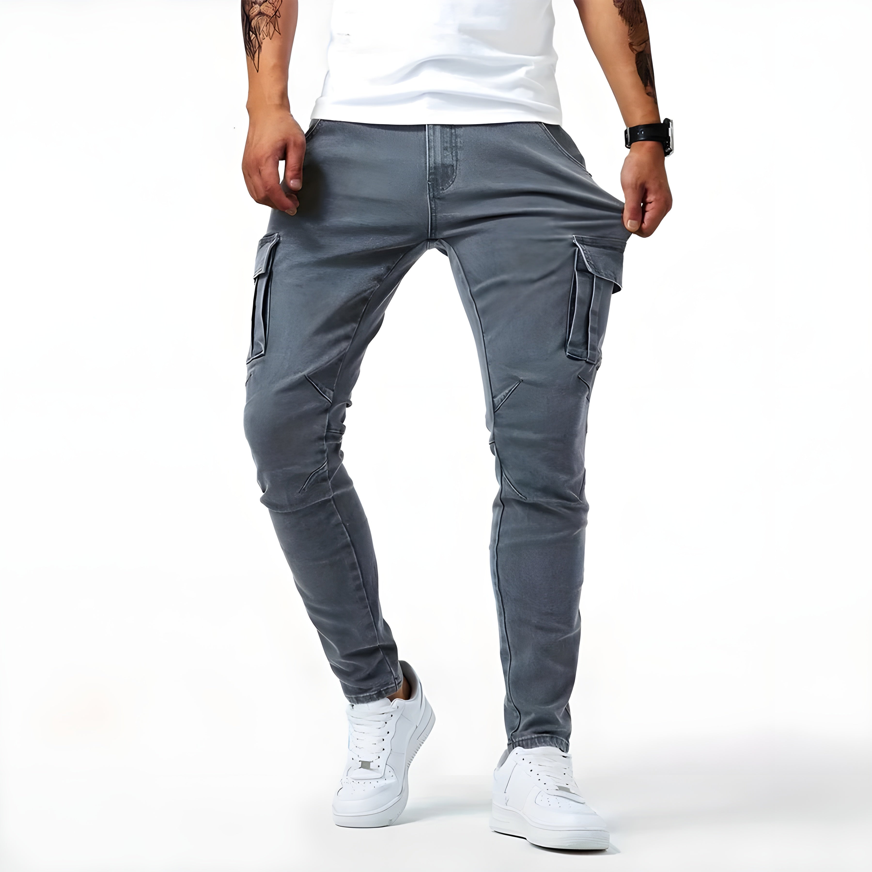 Bartosz - Pantalon Cargo En Denim élastique