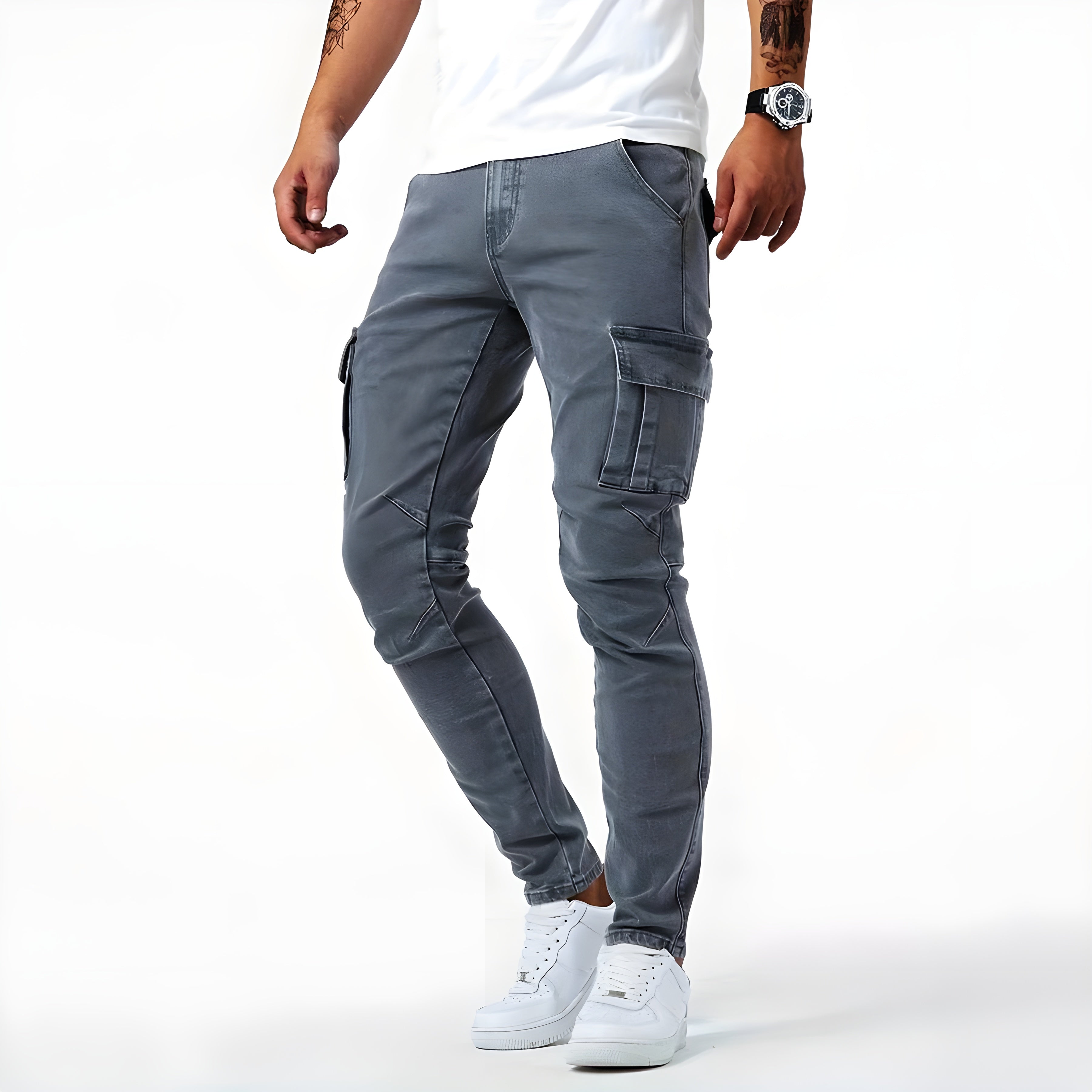 Bartosz - Pantalon Cargo En Denim élastique