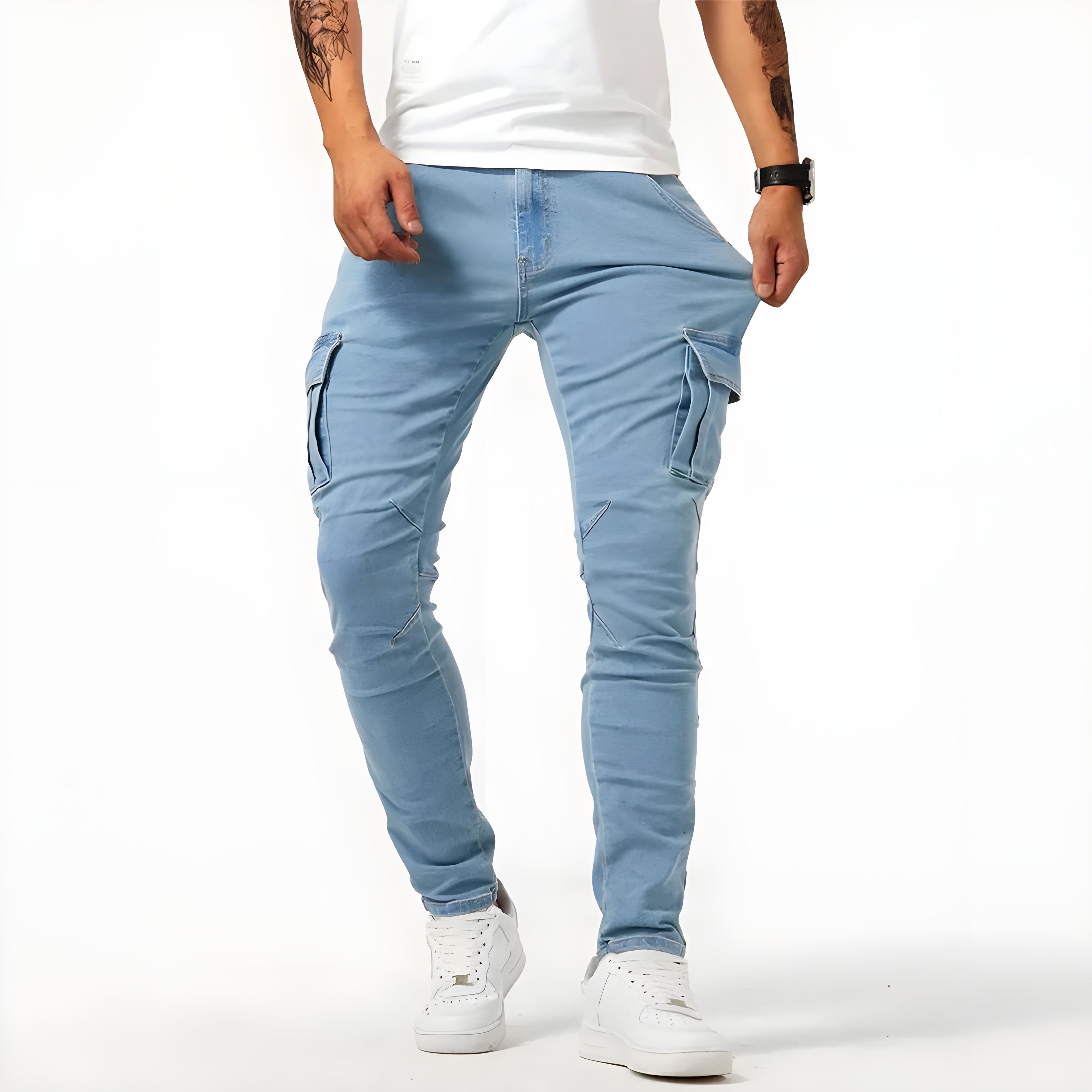 Bartosz - Pantalon Cargo En Denim élastique