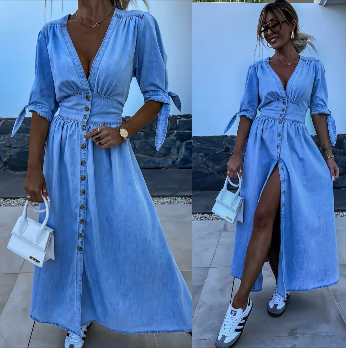 Filina - Robe en Jean Rayé