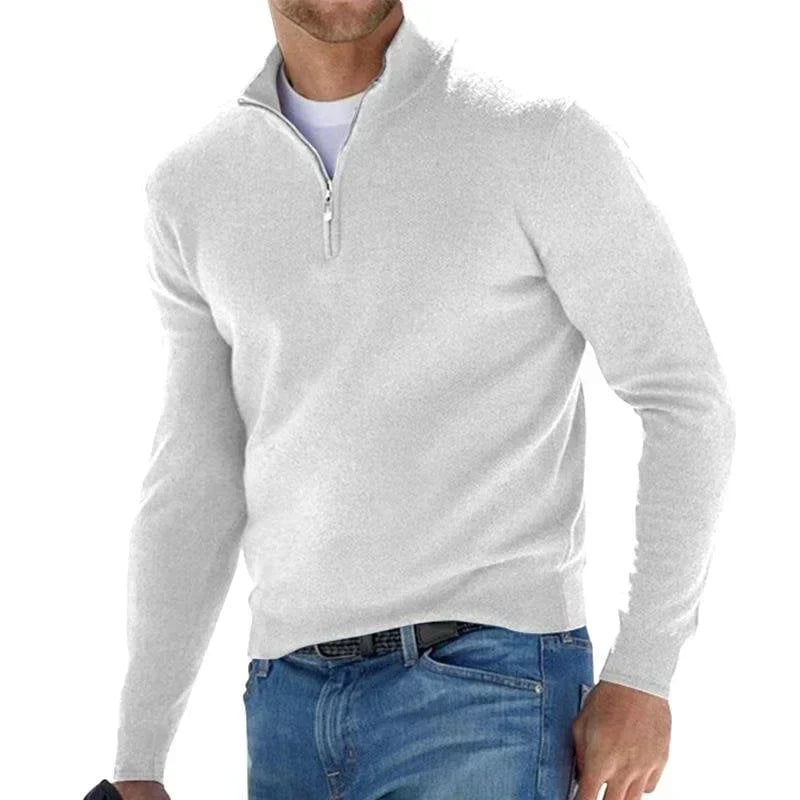 EGEO - Pull Basique Zippé Pour Hommes