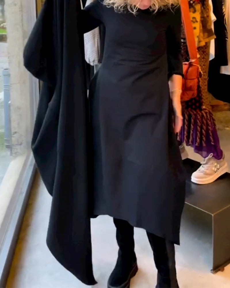 Cla - Robe Noire Midi Avec Poches