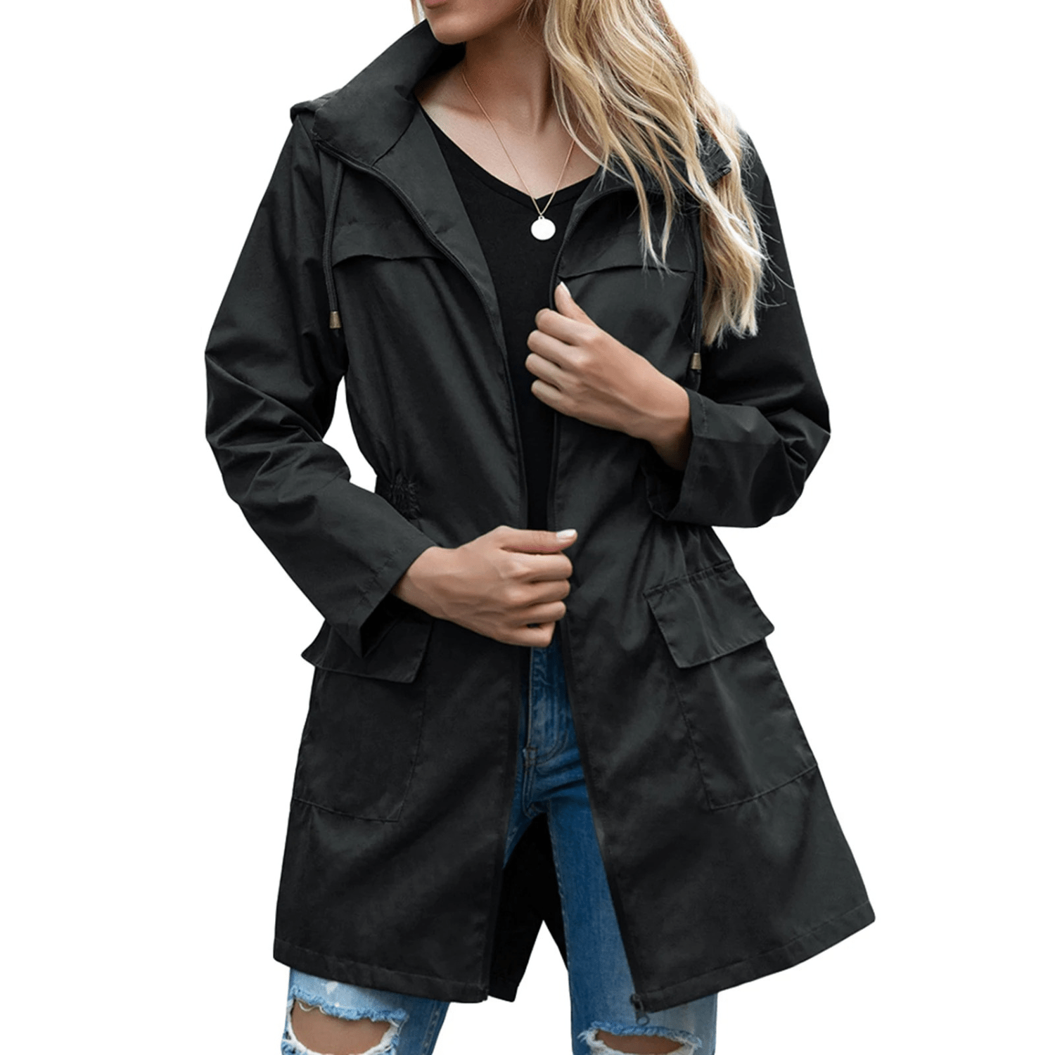 Eloise - Midi dames trenchcoat met ritssluiting weerbestendig