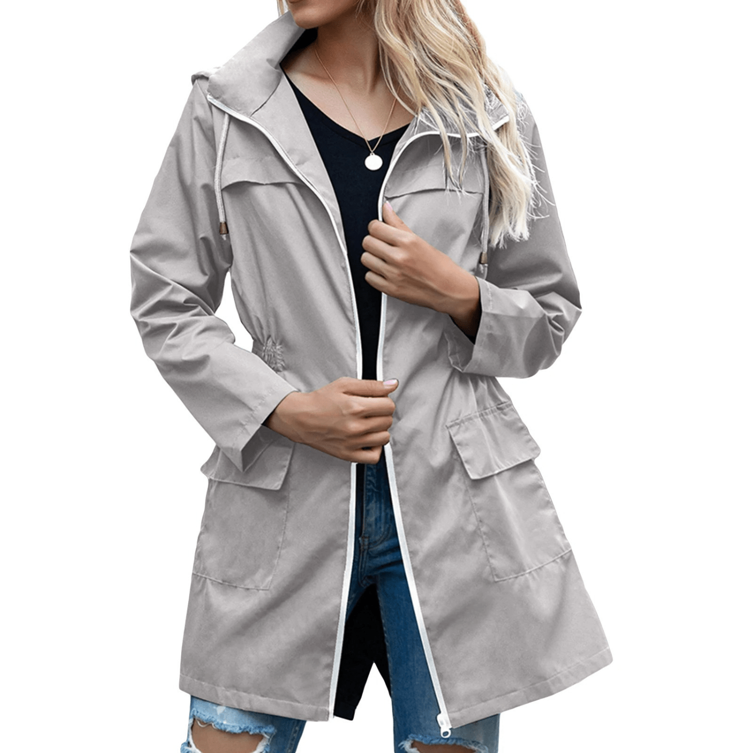 Eloise - Midi dames trenchcoat met ritssluiting weerbestendig