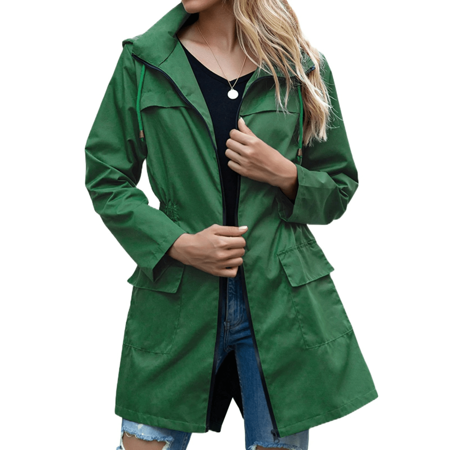 Eloise - Midi dames trenchcoat met ritssluiting weerbestendig