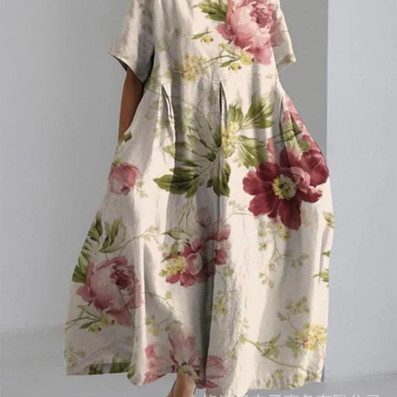 Jitske - Robe à Lacets à Imprimé Floral